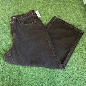 NWT OLD NAVY Mid-Rise Wow Baggy Wide Leg Black Jeans‎ Womens Size 16 Short